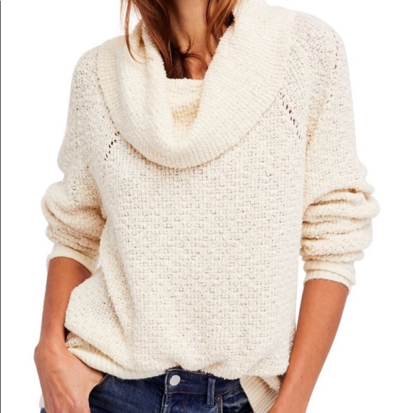 Free People By Your Side sweater in cream - Picture 1 of 5